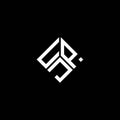 UPJ letter logo design on black background. UPJ creative initials letter logo concept. UPJ letter design Royalty Free Stock Photo