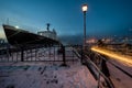 Upkeep and maintenance outside the world`s first nuclear power vessel Lenin