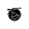 Upland hunting black glyph icon