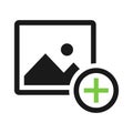 Upload or add a picture. Add to photos icon vector illustration