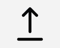 Upload Arrow Icon Up Load Downloading Server Data Cloud Storage Archive File Site Point Pointer Sign Symbol Vector Black White