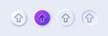 Upload arrow line icon. Direction Arrowhead. Line icons. Vector