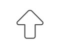 Upload arrow line icon. Direction Arrowhead.