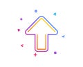 Upload arrow line icon. Direction Arrowhead. Vector Royalty Free Stock Photo