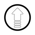 Upload arrow up button black and white Royalty Free Stock Photo