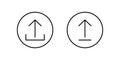 Upload Button Icon Vector. Up Arrow Symbol Illustration. Editable Stroke Royalty Free Stock Photo
