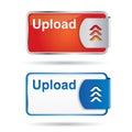 Upload button with reflection and icon Royalty Free Stock Photo