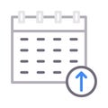 Upload calendar thin color line vector icon Royalty Free Stock Photo