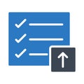 Upload checklist glyph color vector icon Royalty Free Stock Photo