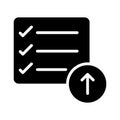 Upload checklist glyph flat vector icon Royalty Free Stock Photo