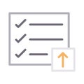 Upload checklist thin color line vector icon Royalty Free Stock Photo
