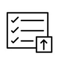 Upload checklist thin line vector icon Royalty Free Stock Photo