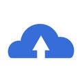 Upload on cloud blue vector icon. EPS 10
