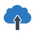 Upload cloud glyph color flat vector icon Royalty Free Stock Photo