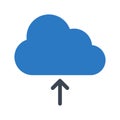 Upload cloud glyph color flat vector icon Royalty Free Stock Photo