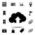upload cloud icon. Simple glyph vector element of web, minimalistic icons set for UI and UX, website or mobile application Royalty Free Stock Photo