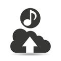 Upload cloud sound note music Royalty Free Stock Photo