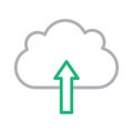 Upload cloud thin line color vector icon Royalty Free Stock Photo