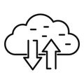 Upload data cloud icon outline vector. Computer storage Royalty Free Stock Photo