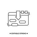 Upload data icon. Concept of data transfer, save and cloud storage Royalty Free Stock Photo