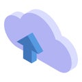Upload data storage icon, isometric style Royalty Free Stock Photo