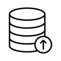 Upload database thin line vector icon Royalty Free Stock Photo