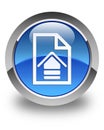 Upload document icon glossy blue round button Royalty Free Stock Photo