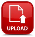 Upload (document icon) special red square button Royalty Free Stock Photo