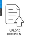 Upload document icon in outlinestyle with editable stroke