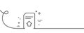 Upload Document line icon. File sign. Continuous line with curl. Vector