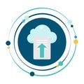 Uploading document file to the cloud vector illustration graphic icon symbol Royalty Free Stock Photo