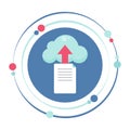 Uploading document file to the cloud vector illustration graphic icon symbol Royalty Free Stock Photo