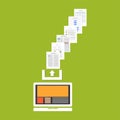 Upload documents or files to the internet. Upload process concept