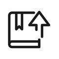 Upload and Download book line icon. linear style sign for mobile concept and web design. Open ebook and arrow up outline vector Royalty Free Stock Photo