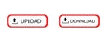 Upload and Download buttons with icons data Royalty Free Stock Photo