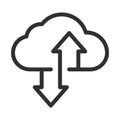 Upload download cloud arrow icon symbol. Vector illustration