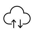 Upload download cloud thin line vector icon Royalty Free Stock Photo