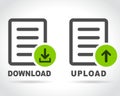 Upload and download document icons