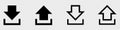 Upload and download icon line and silhouette solid style