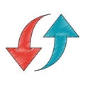 Upload and download symbol scribble Royalty Free Stock Photo