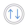 Upload download thin color lline vector icon