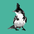 design illustration black and white starling bird wpap pop art vector style