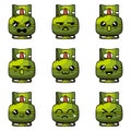 Emoticon LPG gas All Set badmood Design Vector Royalty Free Stock Photo