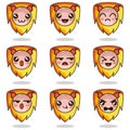 Emoticon Lion Animals All Set Design Vector illustration Royalty Free Stock Photo