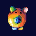 colorful pig piggy bank design illustration, wpap pop art Royalty Free Stock Photo