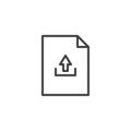 Upload file document outline icon