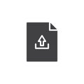 Upload file document vector icon