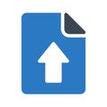 Upload file glyph color flat vector icon Royalty Free Stock Photo