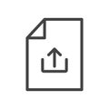 Upload file icon Thin outline art symbol