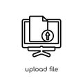 Upload file icon. Trendy modern flat linear vector Upload file i Royalty Free Stock Photo